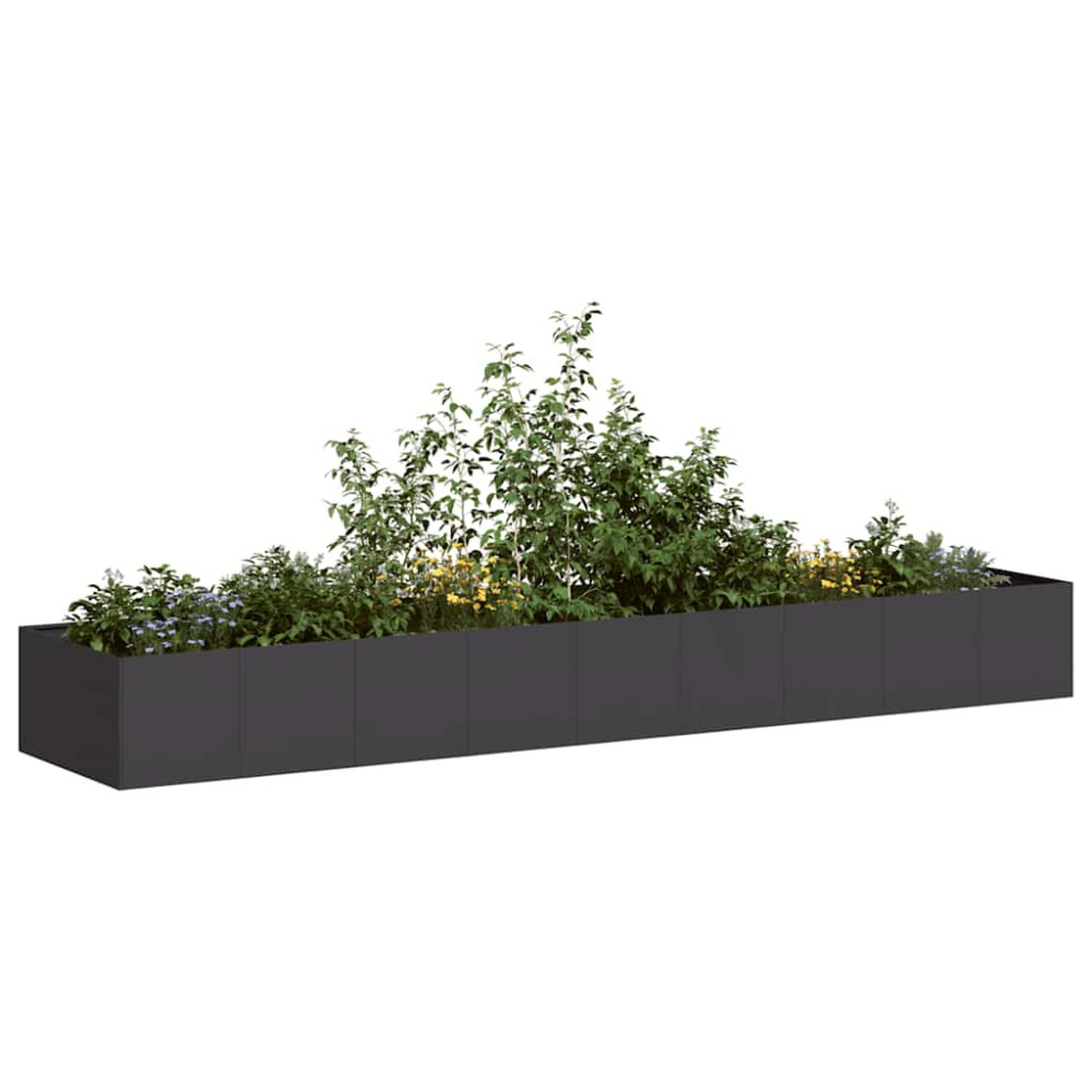 Produktbild för Odlingslåda svart 360x80x40 cm stål