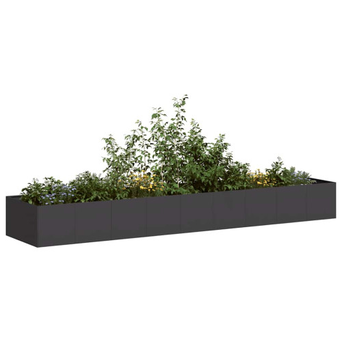 vidaXL Odlingslåda svart 360x80x40 cm stål