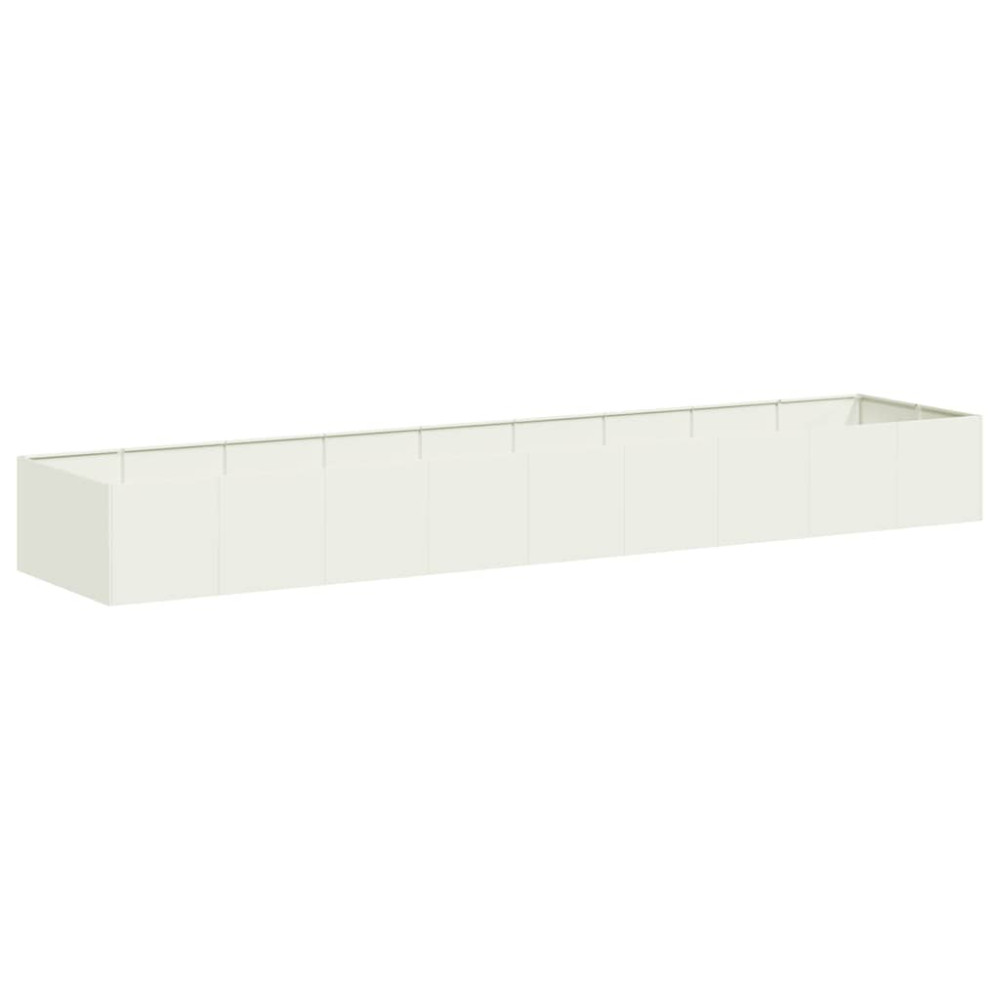 Produktbild för Planteringskärl vit 360x80x40 cm stål