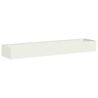 Produktbild för Planteringskärl vit 360x80x40 cm stål