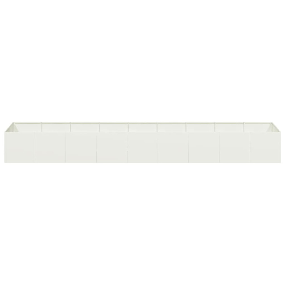 Produktbild för Planteringskärl vit 360x80x40 cm stål