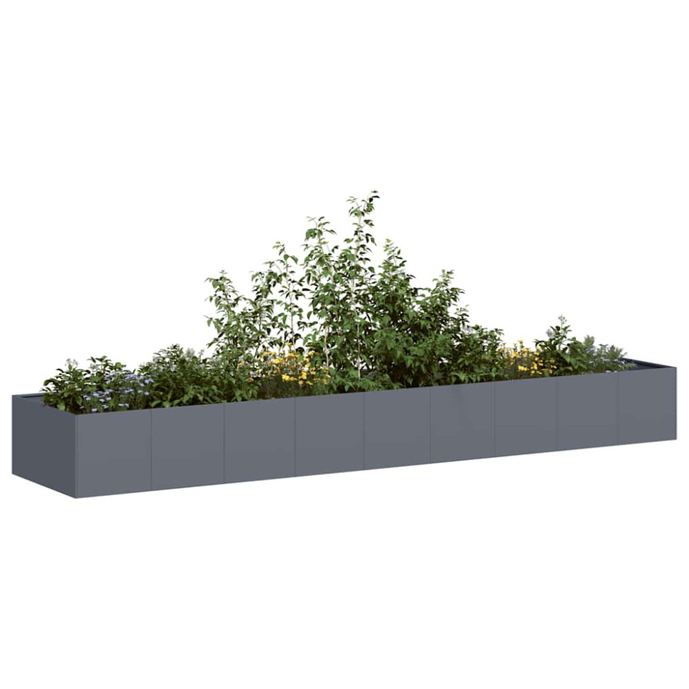 Produktbild för Planteringskärl antracit 360x80x40 cm stål