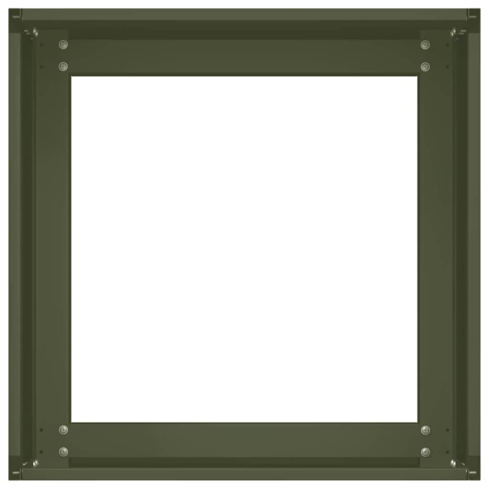 Produktbild för Planteringskärl olivgrön 40x40x30 cm stål