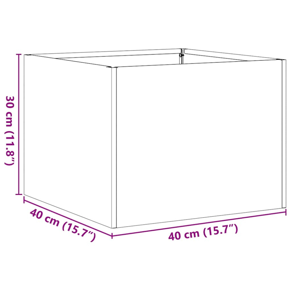 Produktbild för Planteringskärl rostig 40x40x30 cm väderbeständigt stål