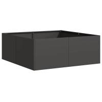 Produktbild för Planteringskärl svart 80x80x30 cm stål
