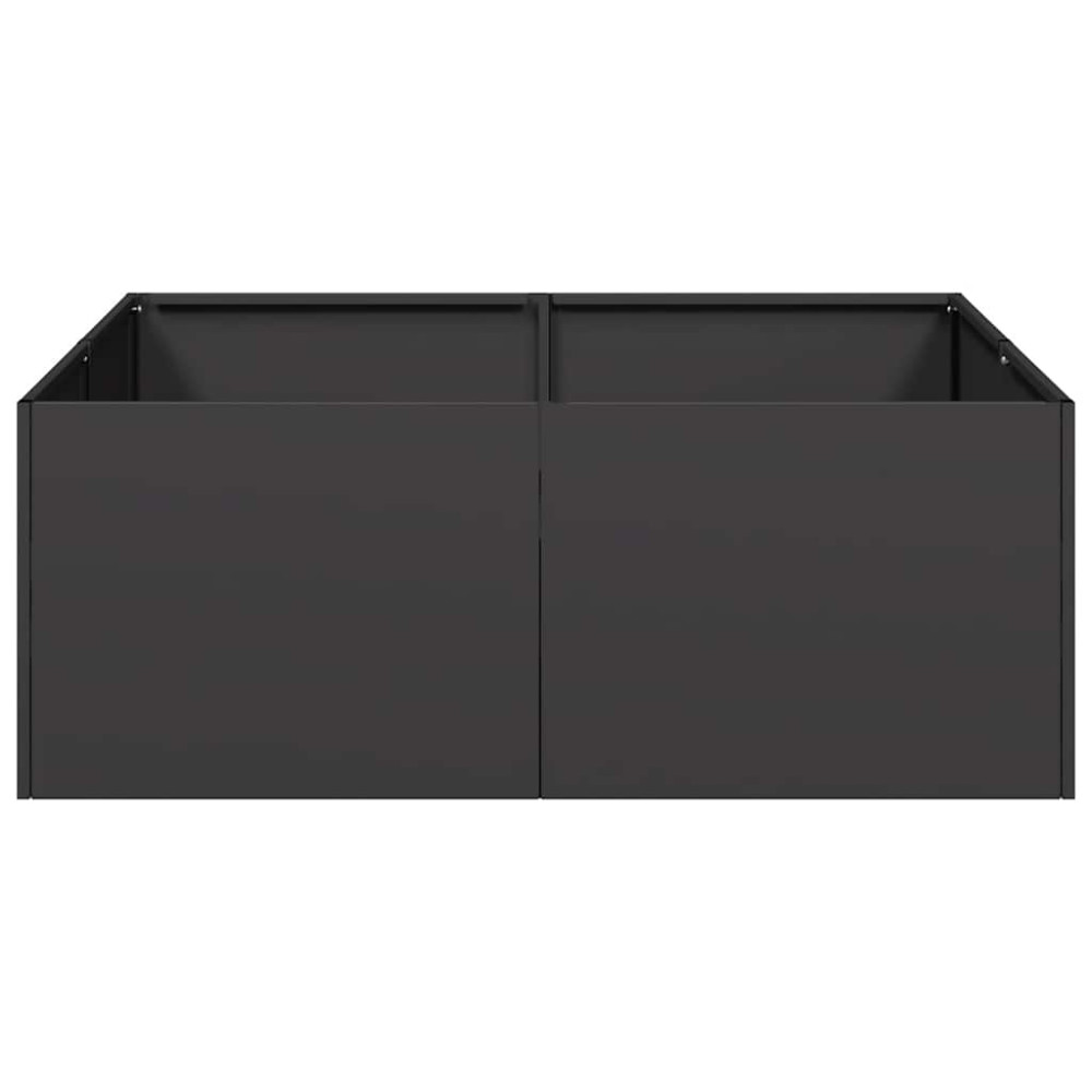 Produktbild för Planteringskärl svart 80x80x30 cm stål