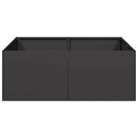 Produktbild för Planteringskärl svart 80x80x30 cm stål