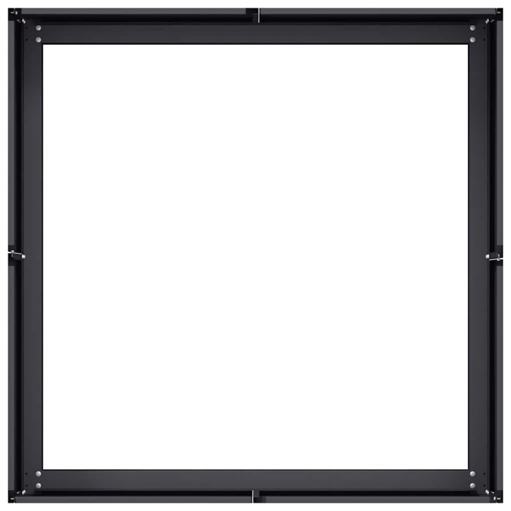 Produktbild för Planteringskärl svart 80x80x30 cm stål