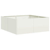 Produktbild för Planteringskärl vit 80x80x30 cm stål