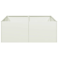 Produktbild för Planteringskärl vit 80x80x30 cm stål