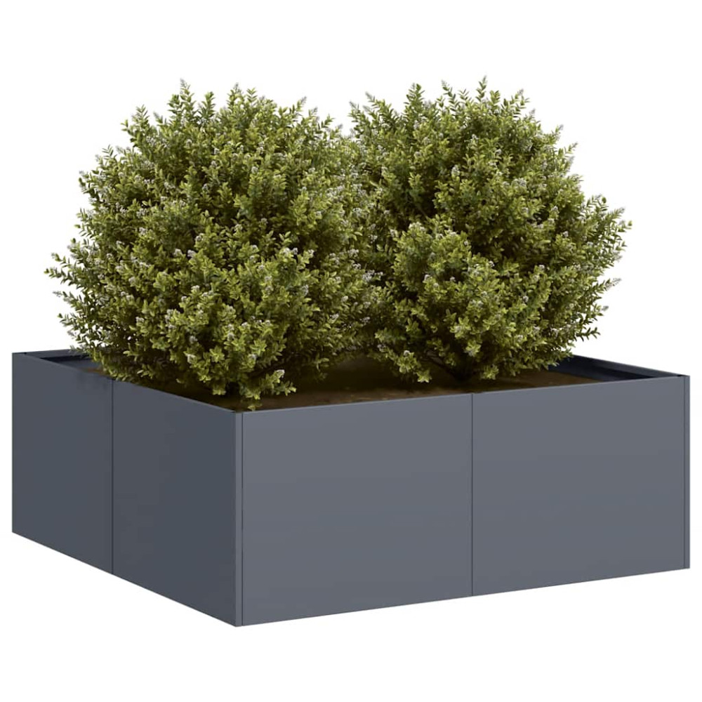 Produktbild för Planteringskärl antracit 80x80x30 cm stål