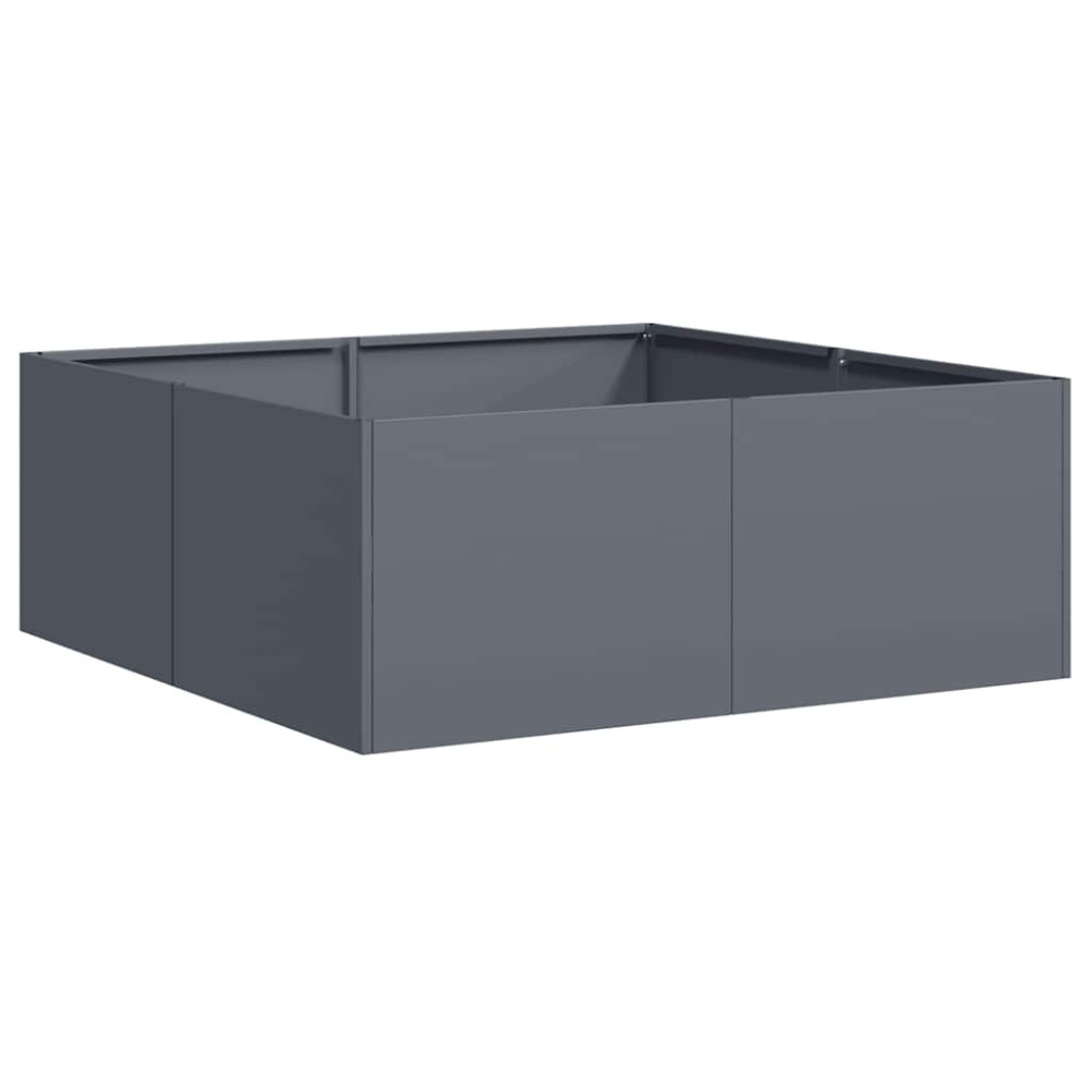 Produktbild för Planteringskärl antracit 80x80x30 cm stål