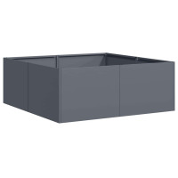 Produktbild för Planteringskärl antracit 80x80x30 cm stål