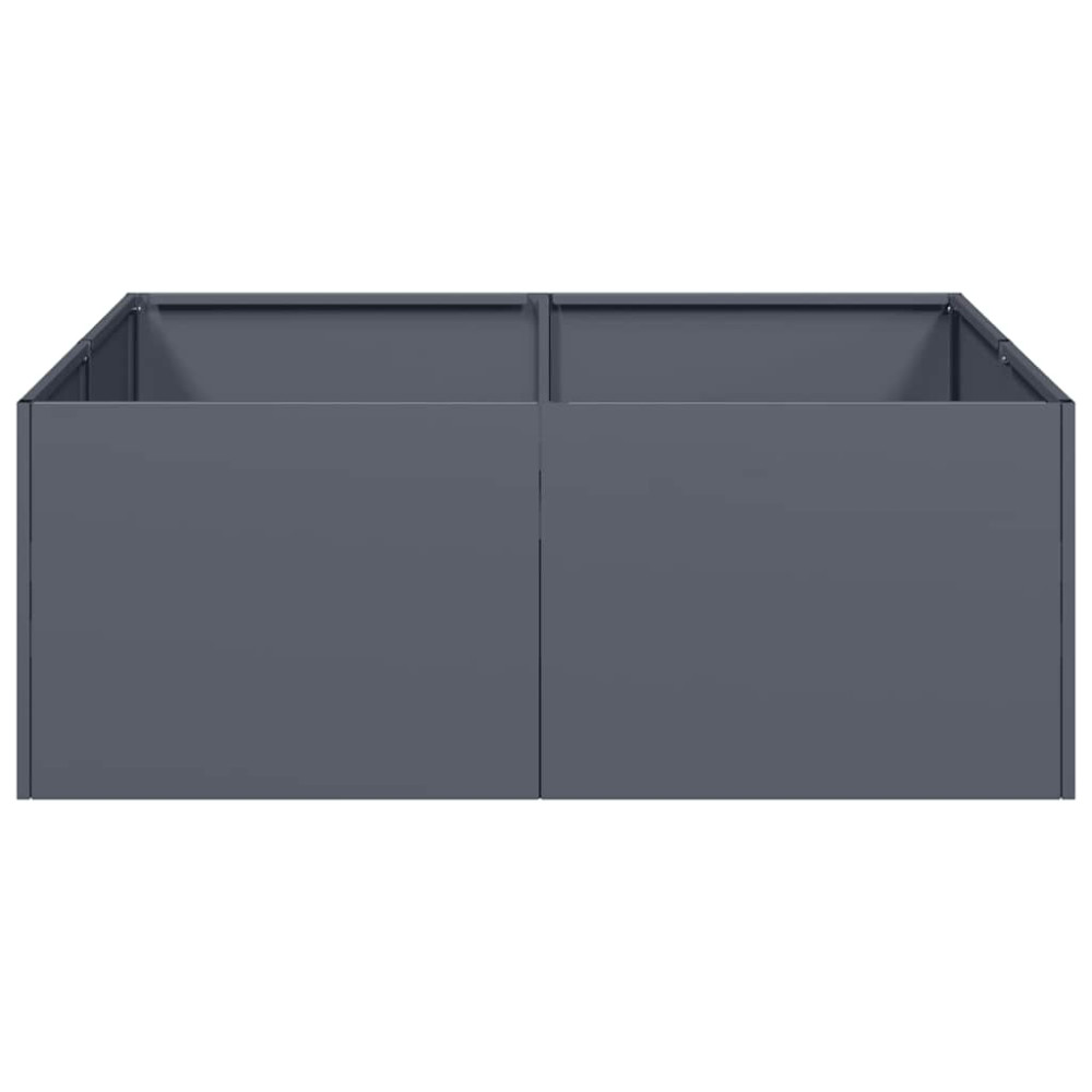 Produktbild för Planteringskärl antracit 80x80x30 cm stål