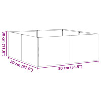 Produktbild för Planteringskärl antracit 80x80x30 cm stål