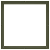 Produktbild för Planteringskärl olivgrön 80x80x30 cm stål