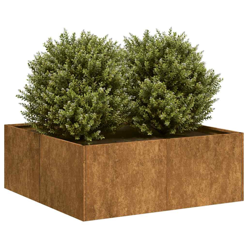 Produktbild för Planteringskärl rostig 80x80x30 cm väderbeständigt stål