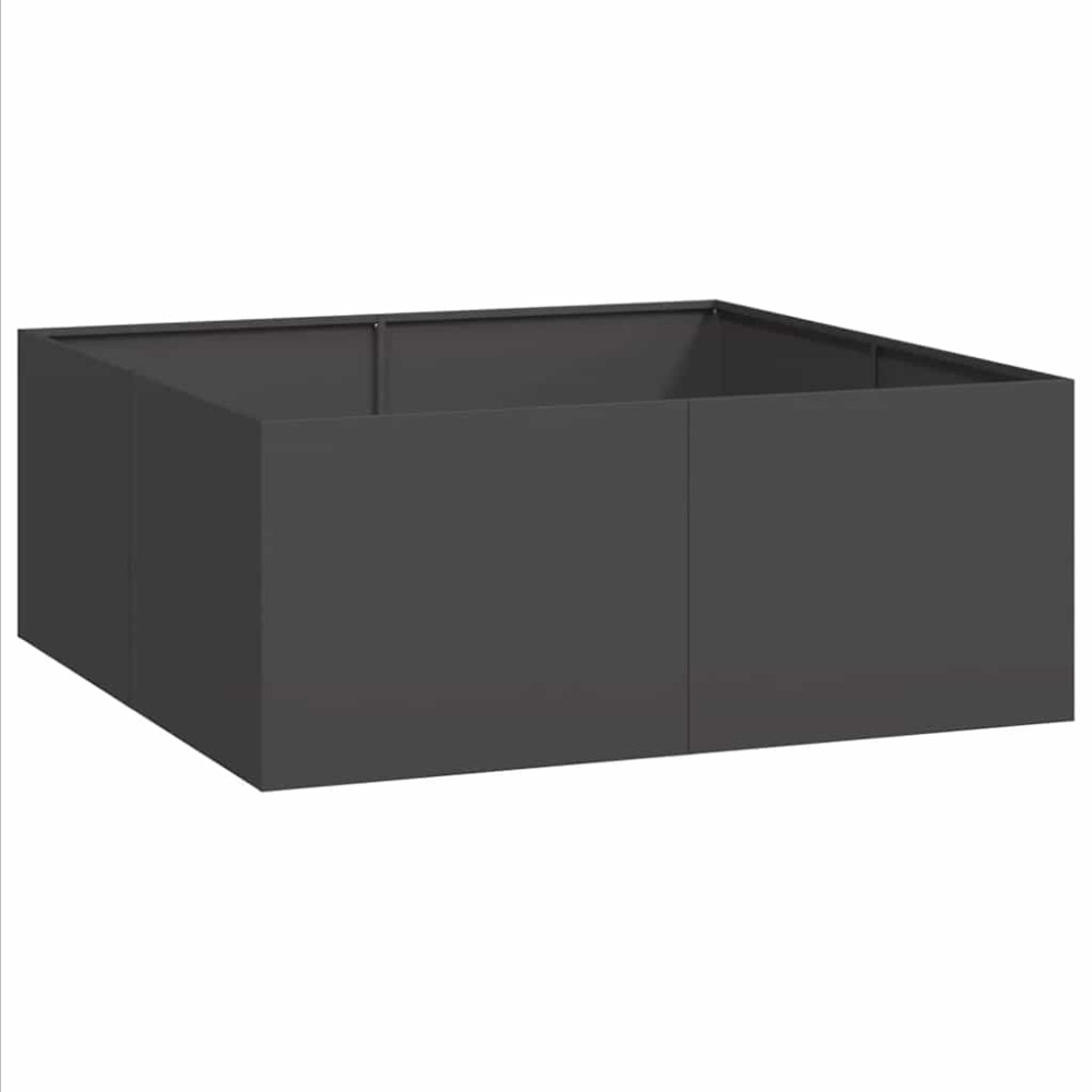 Produktbild för Planteringskärl svart 100x100x40 cm stål