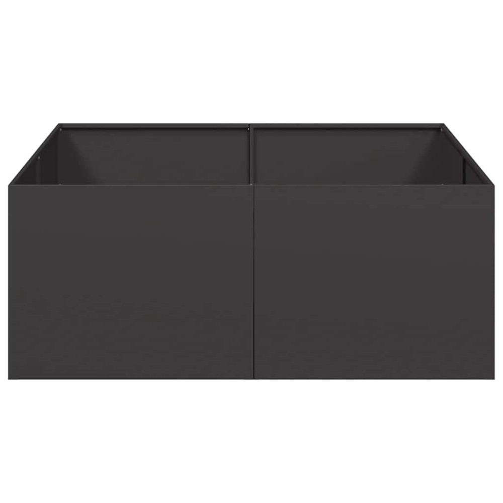 Produktbild för Planteringskärl svart 100x100x40 cm stål