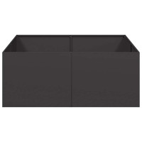 Produktbild för Planteringskärl svart 100x100x40 cm stål