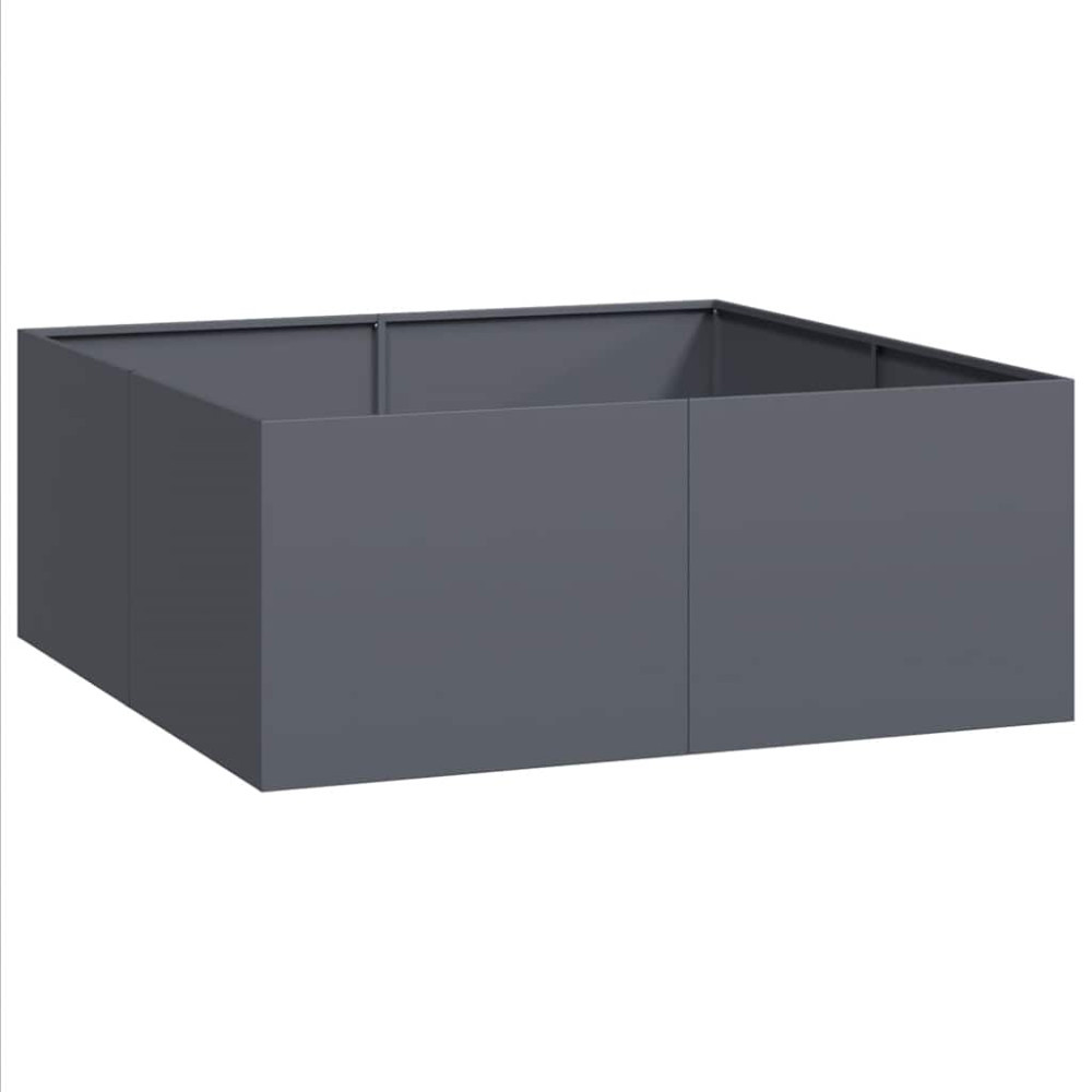 Produktbild för Planteringskärl antracit 100x100x40 cm stål