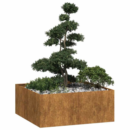 vidaXL Planteringskärl rostig 100x100x40 cm väderbeständigt stål