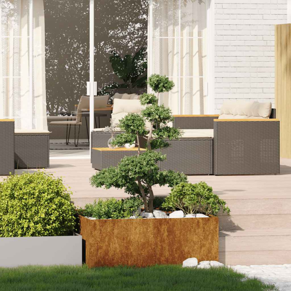 Produktbild för Planteringskärl rostig 100x100x40 cm väderbeständigt stål