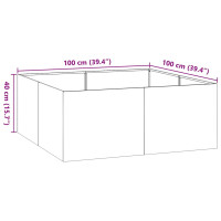Produktbild för Planteringskärl rostig 100x100x40 cm väderbeständigt stål