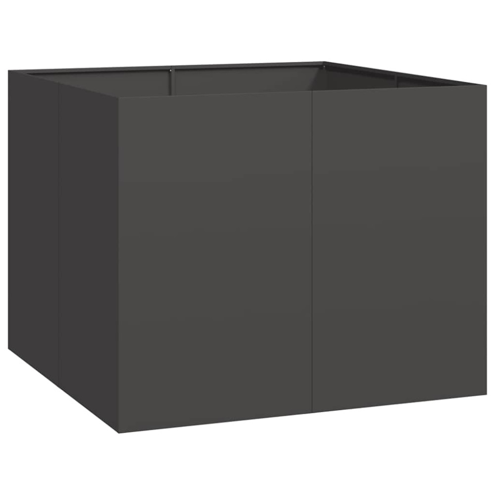 Produktbild för Planteringskärl svart 100x100x80 cm stål