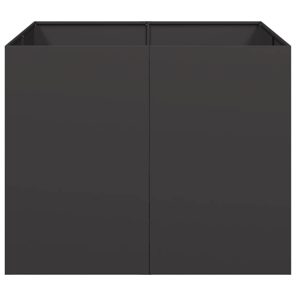 Produktbild för Planteringskärl svart 100x100x80 cm stål