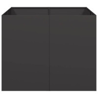 Produktbild för Planteringskärl svart 100x100x80 cm stål