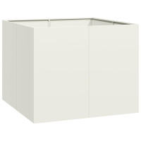 Produktbild för Planteringskärl vit 100x100x80 cm stål
