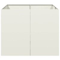 Produktbild för Planteringskärl vit 100x100x80 cm stål