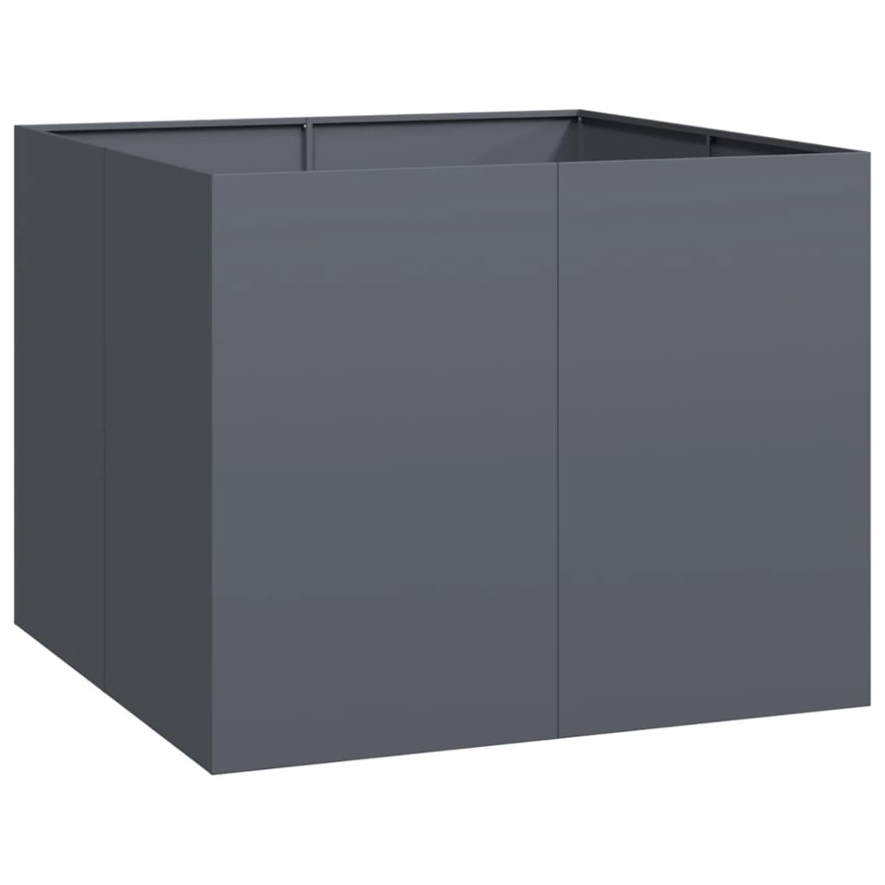 Produktbild för Planteringskärl antracit 100x100x80 cm stål