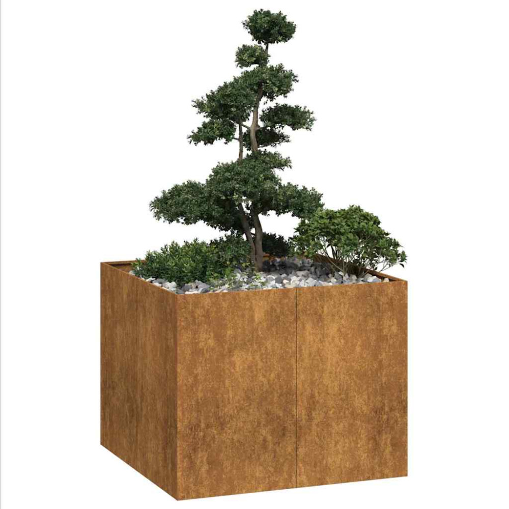 Produktbild för Planteringskärl rostig 100x100x80 cm väderbeständigt stål