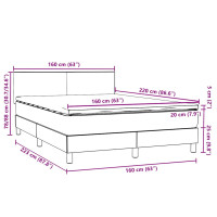 Produktbild för Ramsäng med madrass rosa 160x220 cm sammet