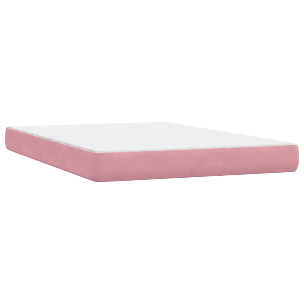 Produktbild för Ramsäng med madrass rosa 160x220 cm sammet