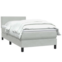 Produktbild för Ramsäng med madrass ljusgrå 80x210 cm sammet
