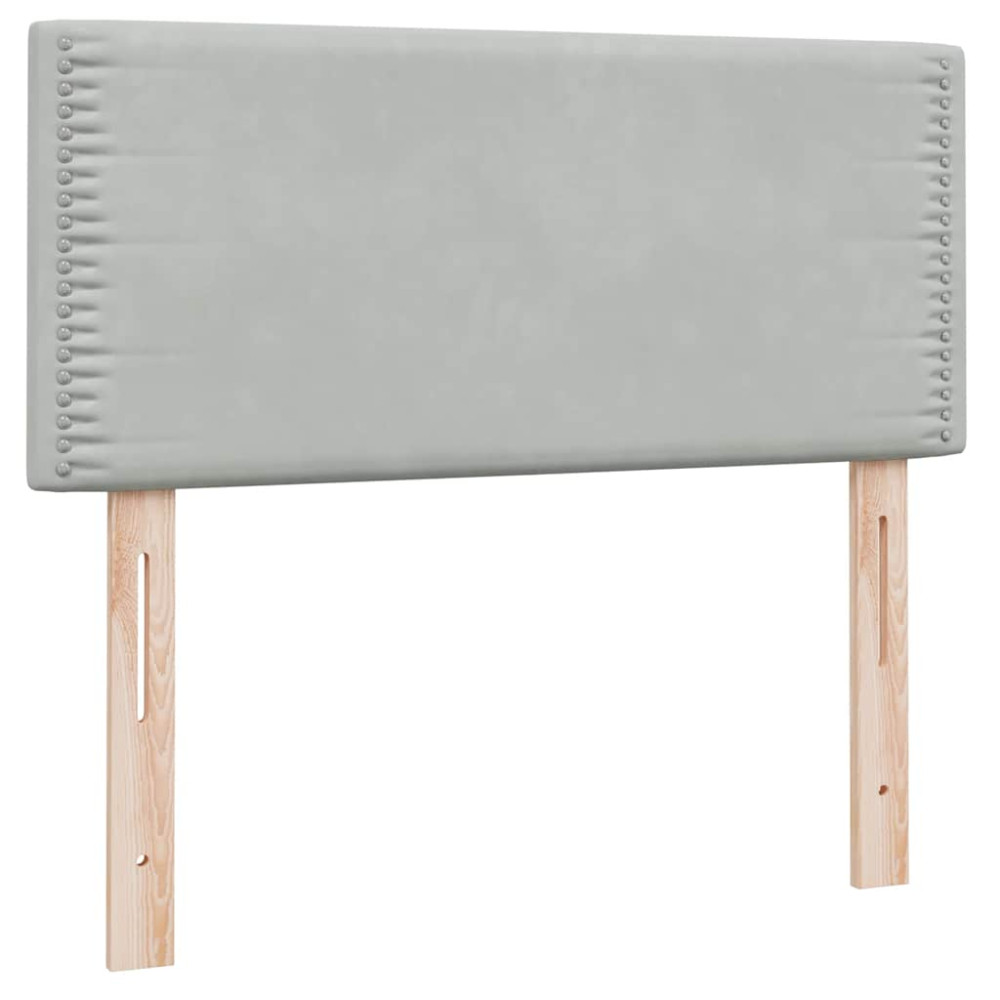 Produktbild för Ramsäng med madrass ljusgrå 80x210 cm sammet