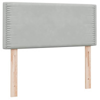 Produktbild för Ramsäng med madrass ljusgrå 80x210 cm sammet