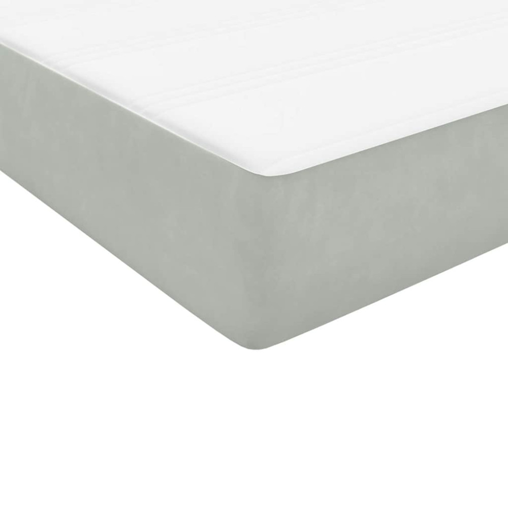 Produktbild för Ramsäng med madrass ljusgrå 80x210 cm sammet