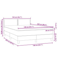 Produktbild för Ramsäng med madrass svart 160x210 cm sammet
