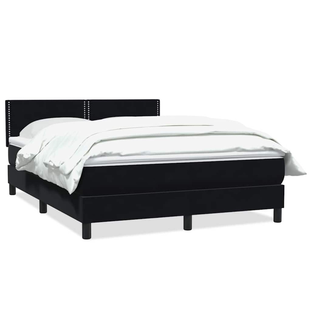 Produktbild för Ramsäng med madrass svart 160x210 cm sammet