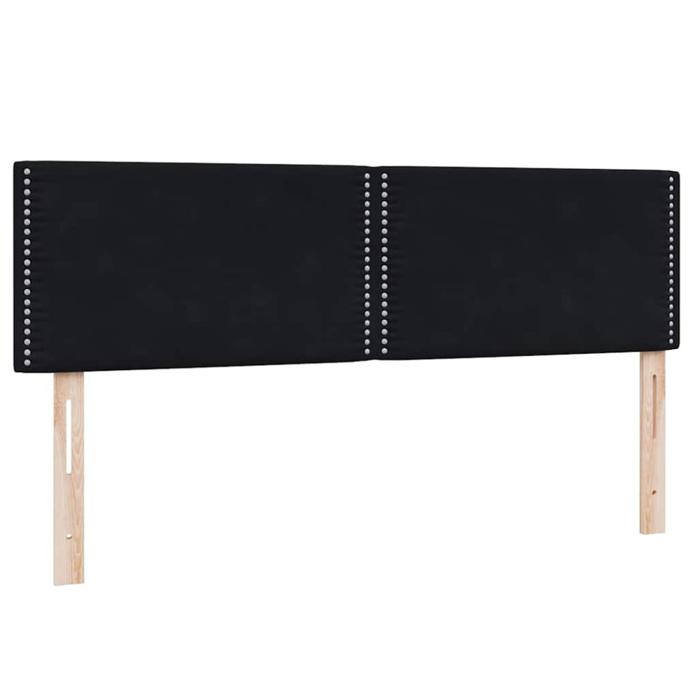 Produktbild för Ramsäng med madrass svart 160x210 cm sammet
