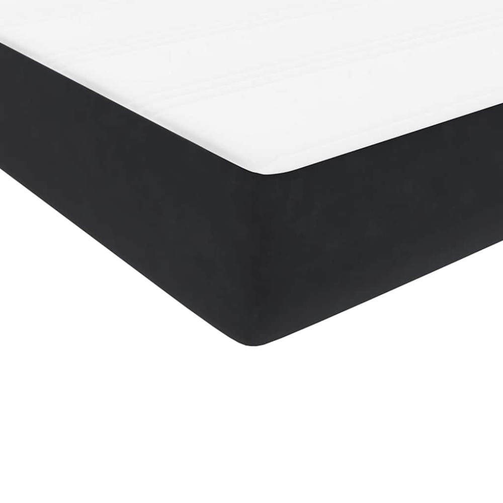 Produktbild för Ramsäng med madrass svart 160x210 cm sammet