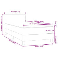 Produktbild för Ramsäng med madrass mörkgrön 80x220 cm sammet