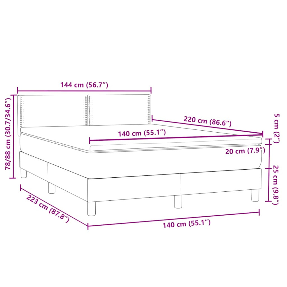 Produktbild för Ramsäng med madrass rosa 160x220 cm sammet