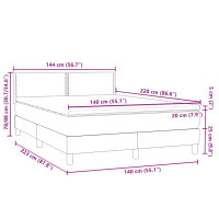 Produktbild för Ramsäng med madrass rosa 160x220 cm sammet