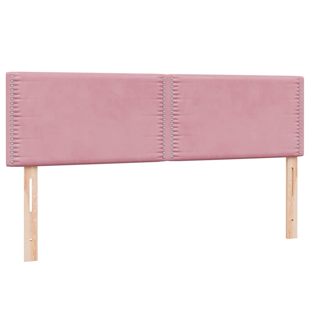 Produktbild för Ramsäng med madrass rosa 160x220 cm sammet