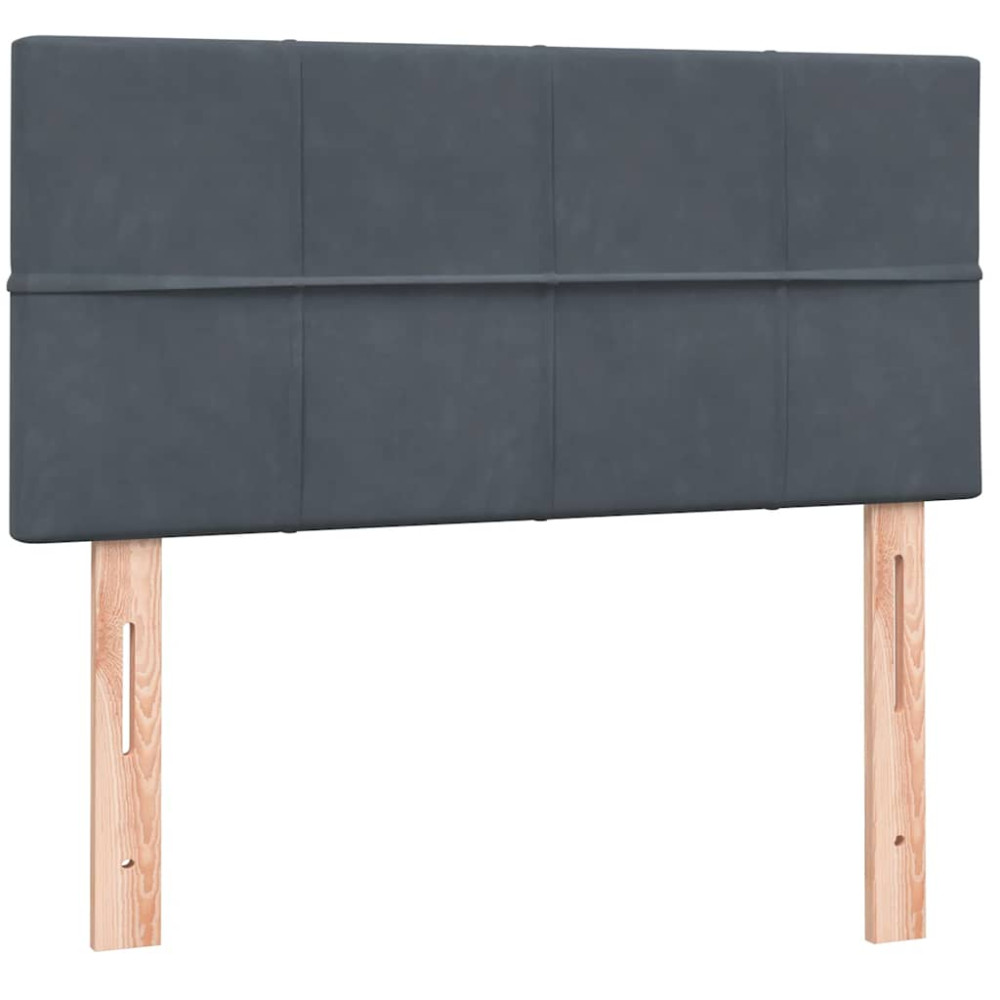 Produktbild för Ramsäng med madrass mörkgrå 80x210 cm sammet